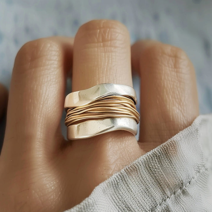 Women’s Silver and Gold Wire Ring VIP