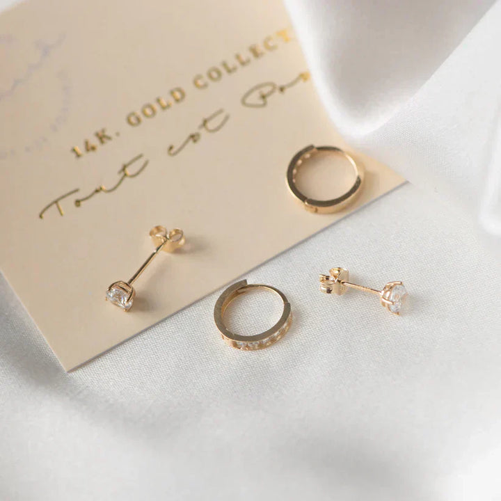 Golden Stone Earring Set