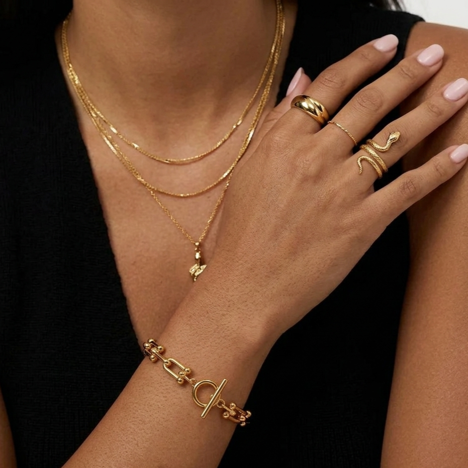 Gold T-Bar Bracelet