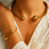 Gold Ball Cuff Bangle