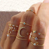 Set of 10 Pairs of Rings in Silver and Gold VIP