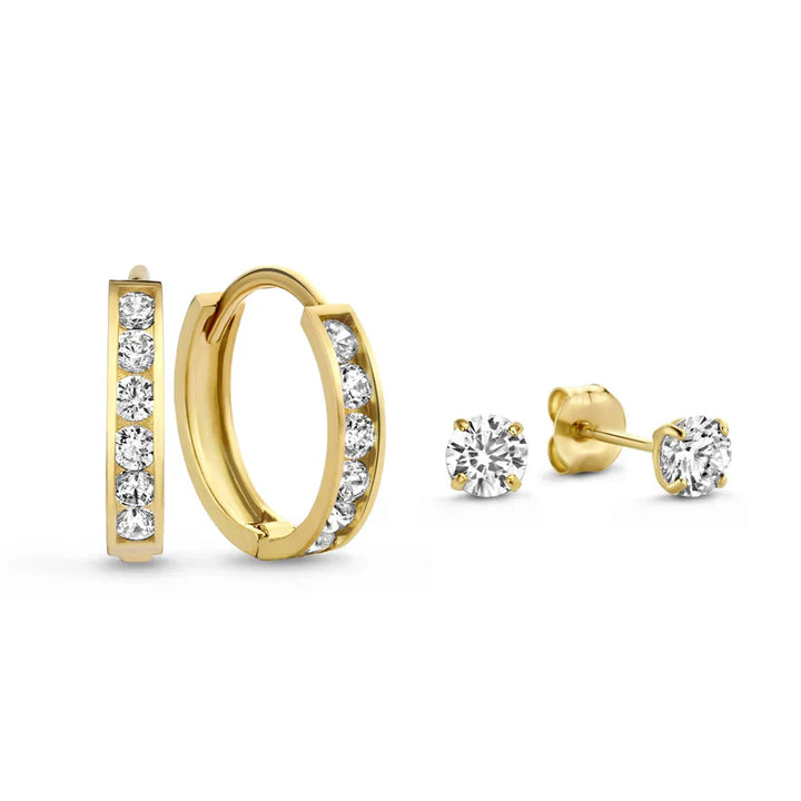Golden Stone Earring Set
