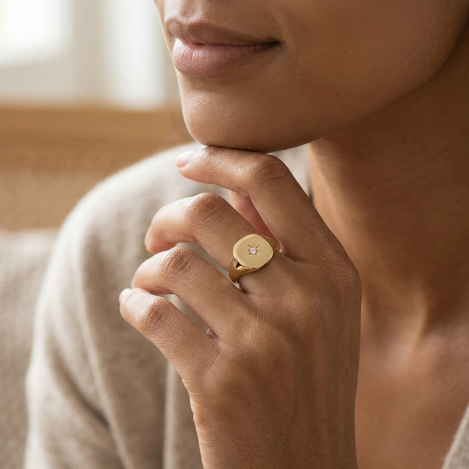 Gold Moissanite Ring