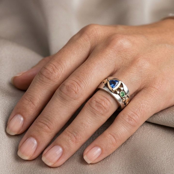 Vintage Blue Crystal Ring VIP
