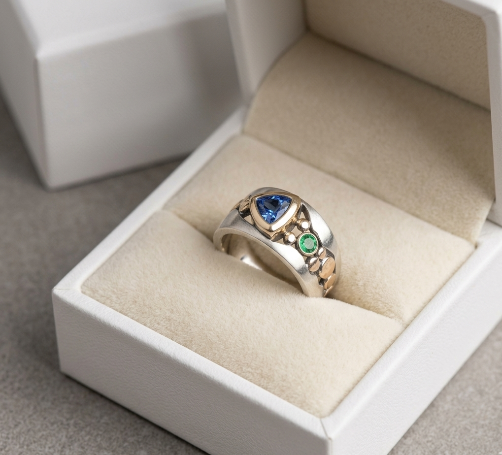 Vintage Blue Crystal Ring VIP