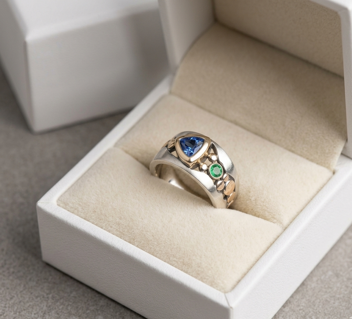 Vintage Blue Crystal Ring VIP