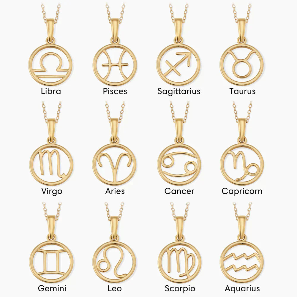 Gold Zodiac Sign Necklace VIP