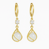 White Gold Drop Earrings with White Opal for Women VIP