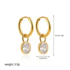 Vintage Gold Crystal Round Earrings