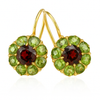 Green and Red Crystal Drop Earrings