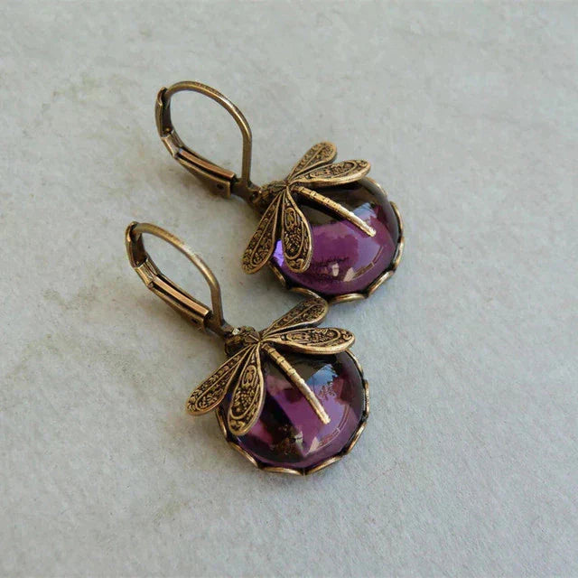 Antique Crystal Dragonfly Earrings VIP