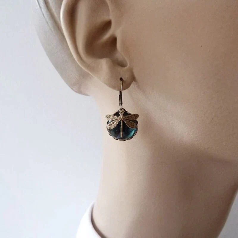 Antique Crystal Dragonfly Earrings VIP