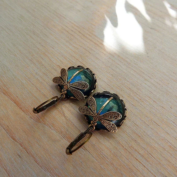 Antique Crystal Dragonfly Earrings