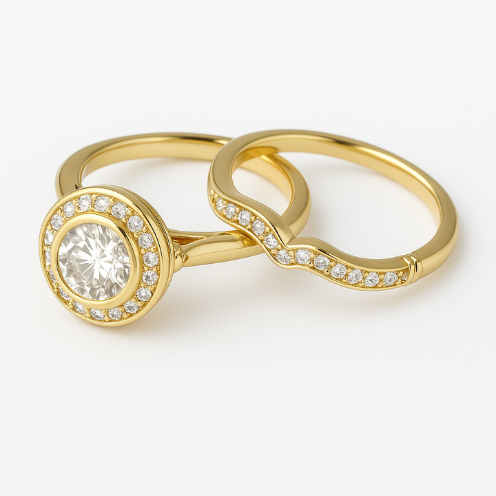 Vintage Gold and Zircon Ring Set VIP