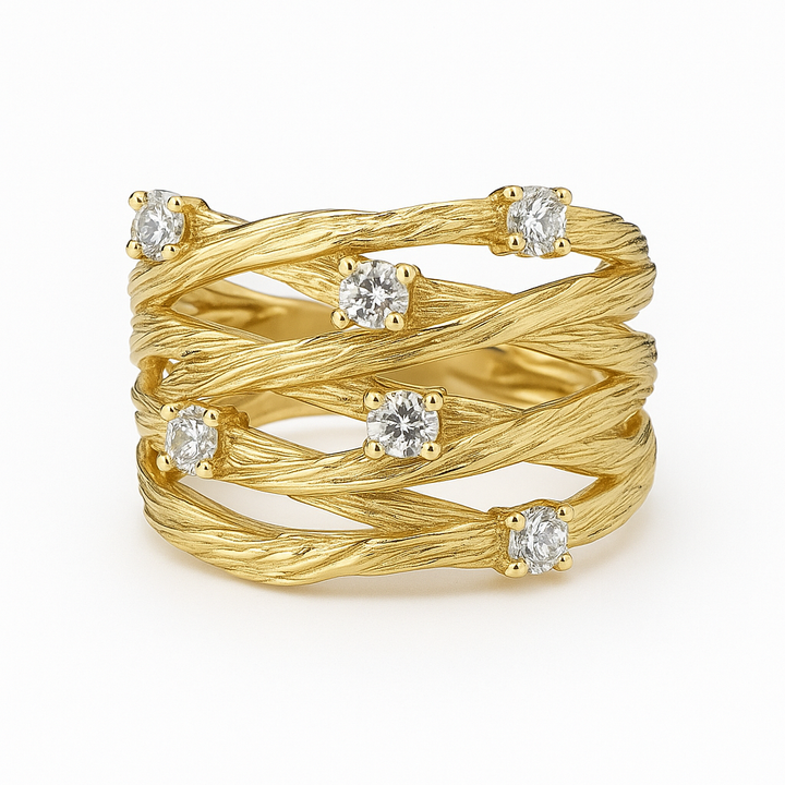 Gold Crystal Ring for Women VIP