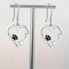 Silver Paw and Heart Earrings