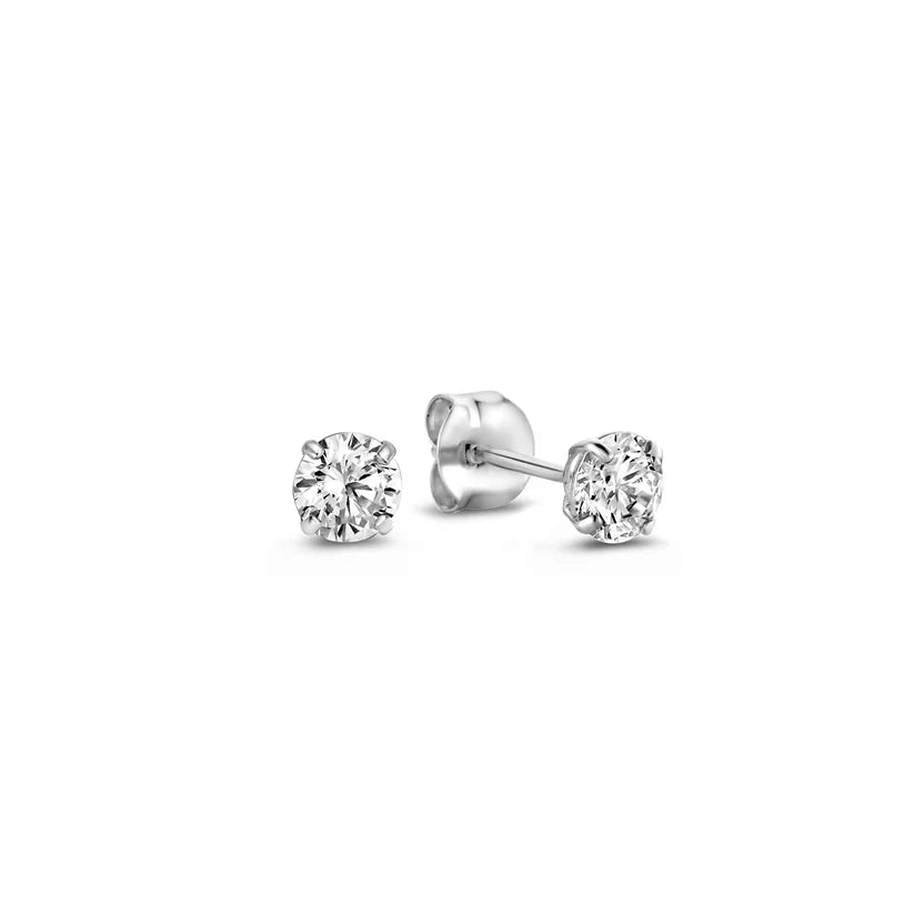 Gold Stone Stud Earrings