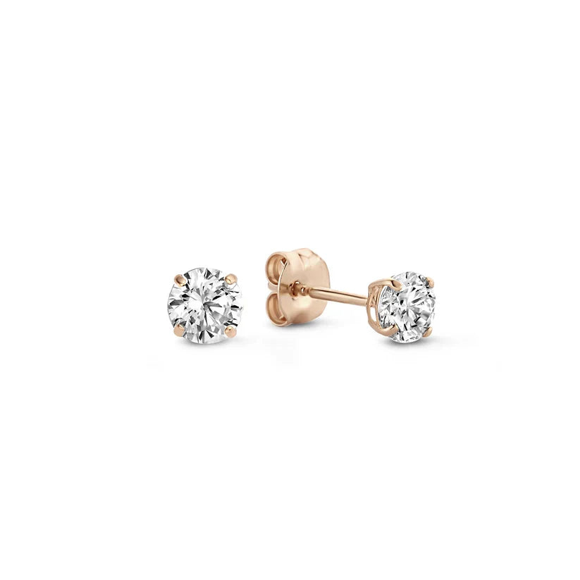 Gold Stone Stud Earrings