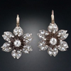 Vintage Flower-Shaped Crystal Earrings