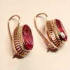 Vintage Red Crystal and Rose Gold Earrings VIP