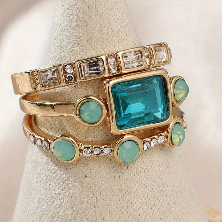 Vintage Blue Ring Set