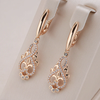 Gold Filigree Drop Earrings with Crystals