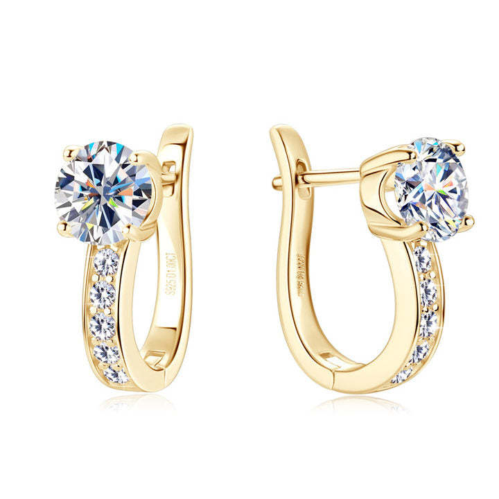 Gold Moissanite Huggie Earrings VIP