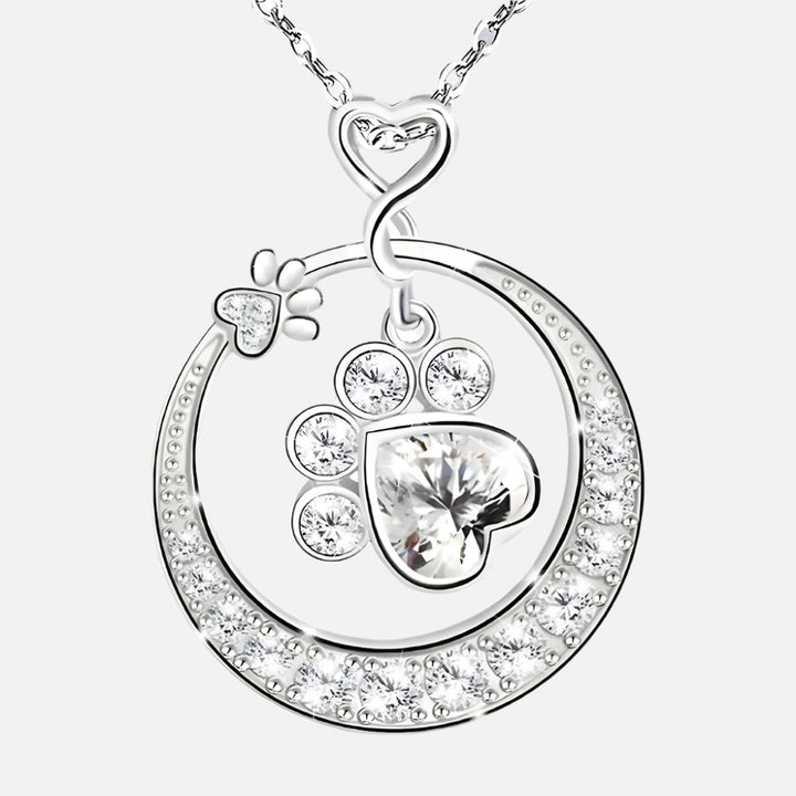 Silver Paw Necklace with Zirconia VIP
